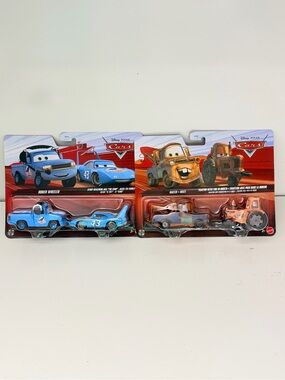 Disney Pixar Cars 2-Pack Blue Racer & Tow Truck Vehicle Set